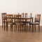 Baxton Studio Renaud Modern and Contemporary Grey Fabric and Walnut Brown Finished Wood 7-Piece Dining Set 176-10543-10520-Zoro - alternate 7